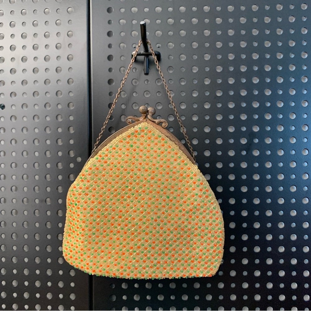 Vintage Gold and Orange Women's Handbag